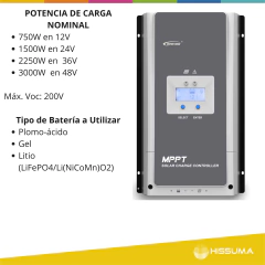 Regulador de Carga 12/24/36/48V 60A MPPT EPEVER TRACER IT6420AN - comprar online