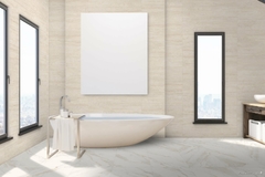 Porcelanico Embramaco Marmo Travertino Bianco 46x100 cm - HISSUMA