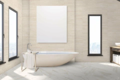 Porcelanico Embramaco Marmo Travertino Bianco 46x100 cm - HISSUMA