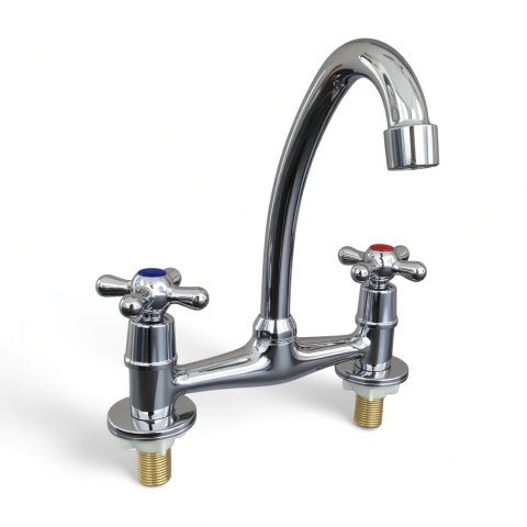 Grifería Doble Canilla Cromo Clásica – Cierre Cerámico - comprar online