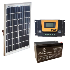 Kit Energía Solar para carga de celulares / camaras de cctv / iluminacion 12V y equipamiento con USB