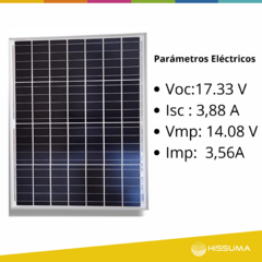 Panel solar monocristalino 50W 12V HISSUMA - HISSUMA