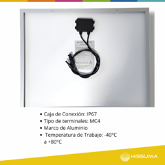 Panel solar monocristalino 50W 12V HISSUMA - tienda online