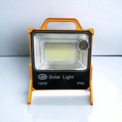Reflector SOLAR 100W portátil con función de linterna, baliza y cargador USB de celulares - comprar online
