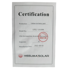 Bateria Litio HISSUMA 100Ah x 24V - comprar online
