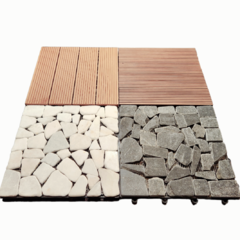 Baldosa deck wpc encastrable piedra blanca 30x30 (por pieza)