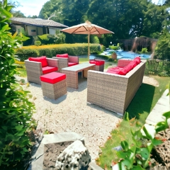 Juego de jardín de rattan sintetico 6 piezas - tienda online