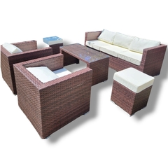 Juego de jardín de rattan sintetico 6 piezas - comprar online