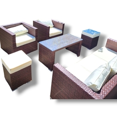 Juego de jardín de rattan sintetico 6 piezas - comprar online