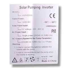 Inversor hibrido para bombeo solar Salida 220V 2.2Kw - HISSUMA