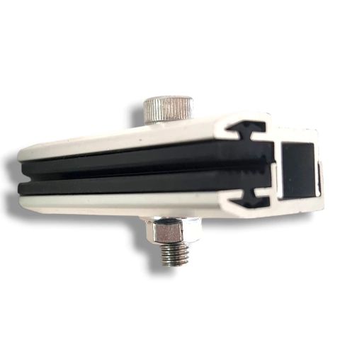 Soporte para fijacion de paneles solares de vidrio sin marco 4 a 6 mm.