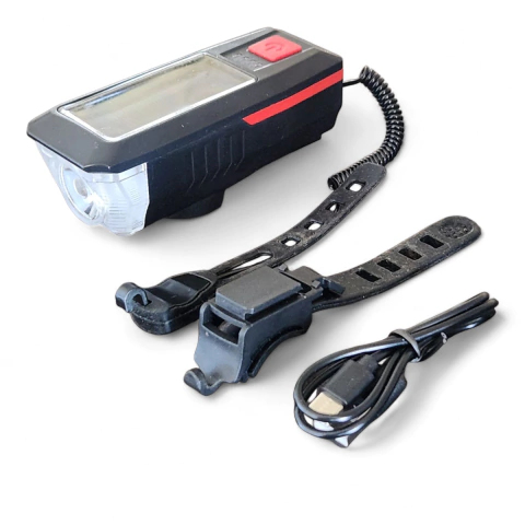 Luz de bicicleta solar con bocina 1 luces y sirena - comprar online