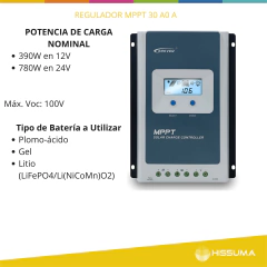 Regulador de Carga 12/24V 30A MPPT p/sistemas solares EPEVER Tracer 3210AN - comprar online