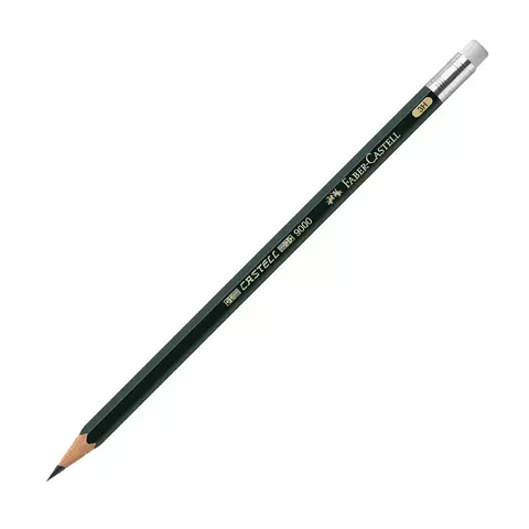 Lápiz de Grafito Faber Castell Serie 9000 con Goma Borrable - FABER CASTELL 9000 SERIES CLASIC