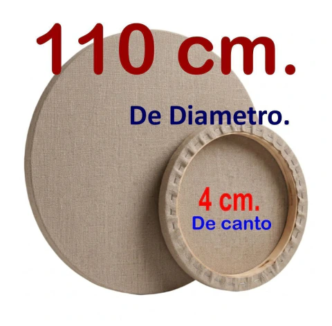 Bastidor de Lino Crudo Redondo 3D 110 cm diametro