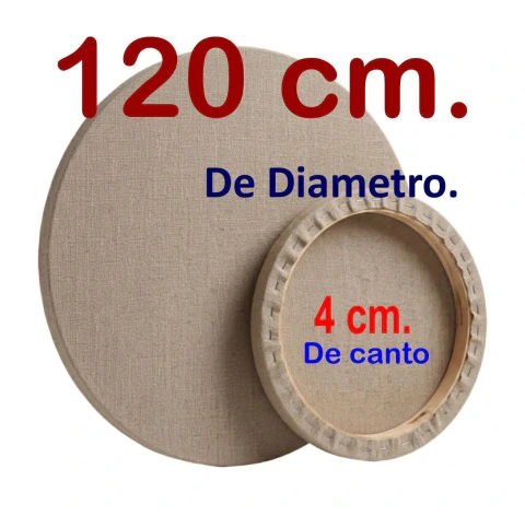 Bastidor de Lino Crudo Redondo 3D 120 cm diametro