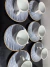 Conjunto de Xícaras e Pires 6 Peças de Expresso Tramontina Abstratta em Porcelana Decorada 95 ml