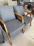 Conjunto 2 Poltronas Mona Amber Luxo Madeira Maciça Linho Cor Linho Cinza