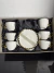 Jogo 6 Xícaras 90ml Para Café De Porcelana Egg Wolff Branco Com Detalhe Dourado