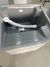 Gabinete MDF Branco com Tanque de Lavar em Plástico 26L e Base para Torneira de Bancada