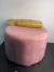 Puff Banqueta Redondo Rosa 3 Pés Moderno - comprar online