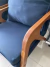 Poltrona Puff Decorativa Mona Azul Linho - comprar online