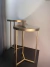 Kit 2 Mesa Lateral Tampo Espelho | Cor Champagne | Mesa A 57x30cm | Mesa B 50x30cm
