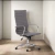 Cadeira De Escritório Office Sevilha Pu Alta Rivatti Cor Cinza