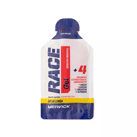 Gel energético MERVIK sin cafeína sabor limón en envase de 40g.