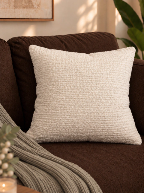 FUNDA ALMOHADON BLANCO TEXTURA 45X45CM