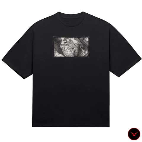 Remera Denji y Pochita Gris Oversize Premium [ BORDADO ] - comprar online