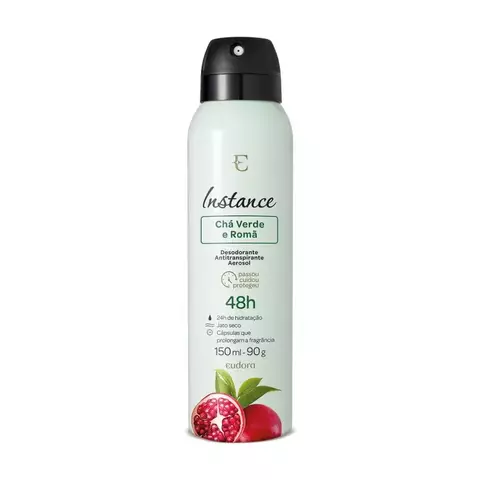 DESODORANTE ANTITRANSPIRANTE AEROSSOL INSTANCE CHA VERDE E ROMA EUDORA 150ML/90G