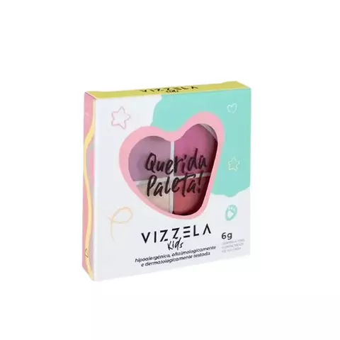 PALETA DE SOMBRAS INFANTIL QUERIDA PALETA VIZZELA 04 CORES 6G