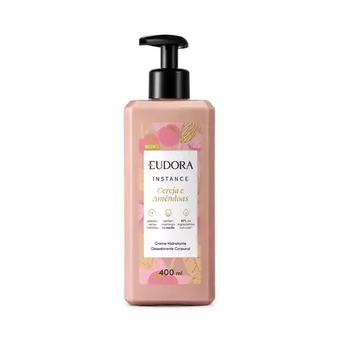 CREME HIDRATANTE DESODORANTE CORPORAL CEREJA E AMENDOAS INSTANCE EUDORA 400ML