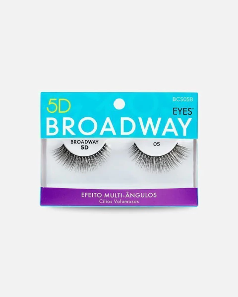 CILIOS POSTIÇOS COM 01 PAR 5D BROADWAY Nº05 KISS NEW YORK