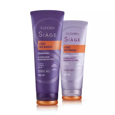 KIT LISO INTENSO SHAMPOO 250ML+ CONDICIONADOR 200ML SIAGE EUDORA