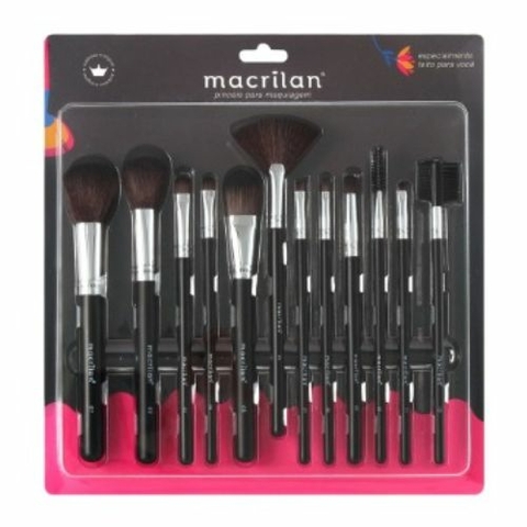 KIT COM 12 PINCEIS PARA MAQUIAGEM MACRILAN KP9-1A