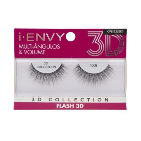 CILIOS POSTIÇOS 3D COLLECTION FLASH 135 KPEI135BR I-ENVY BY KISS NEW YORK