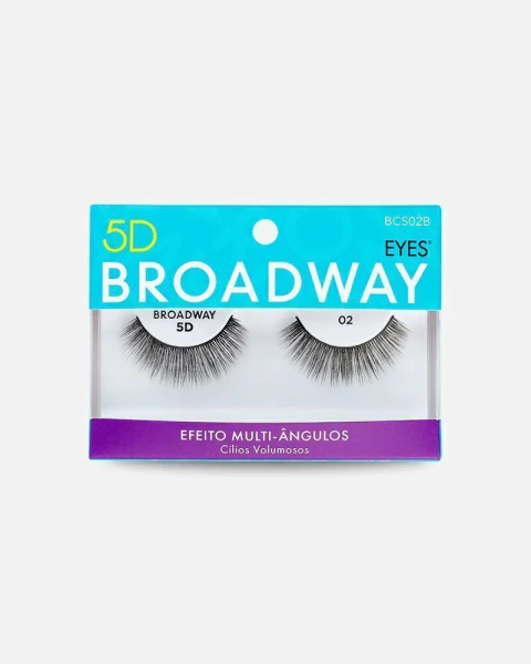 CILIOS POSTIÇOS COM 01 PAR 5D BROADWAY Nº02 KISS NEW YORK