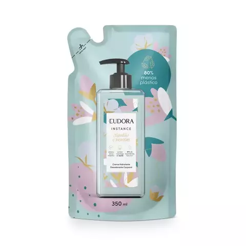 REFIL CREME HIDRATANTE DESODORANTE CORPORAL EUDORA INSTANCE ALGODAO E JASMIM 350ML