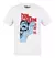 Playera Anime Dandadan Momo Ayase Celeste Letras Rojas - La Tienda del Puchero