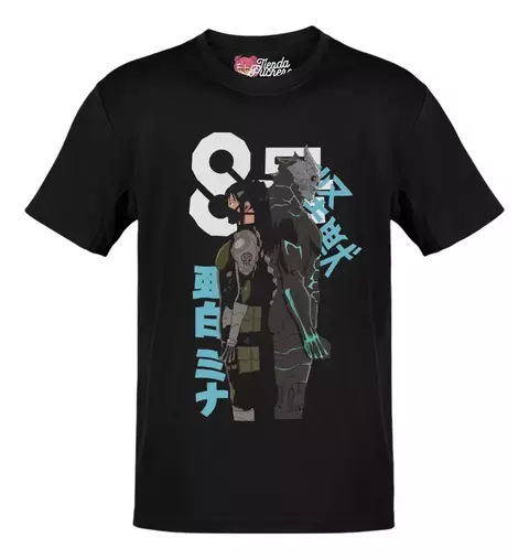 Playera Anime Kaiju No 8 Kafka Mina Ashiro Letras Celestes - comprar en línea