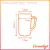 Caneca Chopp 500ml - Degradê - Roxo - comprar online
