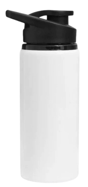 Squeeze de Alumínio Branco com tampa Flip- 600ml