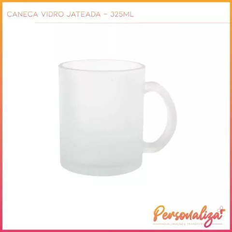 Caneca Vidro Jateada 325ml - JKB IMPORTADA