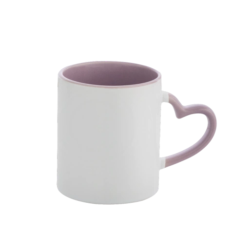 Caneca com Alça de Coração e Interior Colorido - Lilás - JKB IMPORTADA AAA