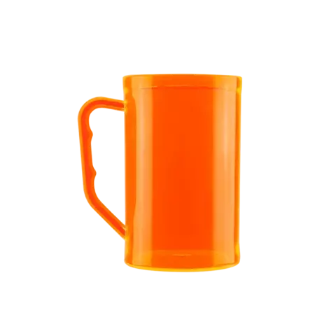 Caneca Chopp 500ml - Translúcido - Laranja Neon