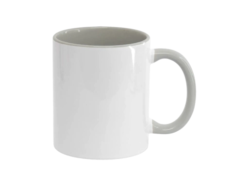 Caneca com Alça e Interior Colorido - Cinza - JKB IMPORTADA