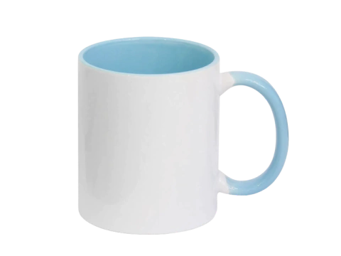Caneca com Alça e Interior Colorido - Azul Céu - JKB IMPORTADA