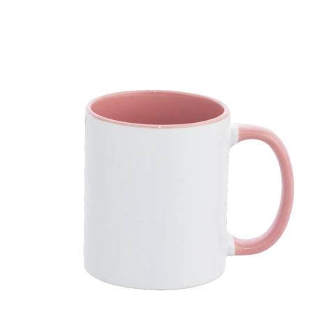 Caneca com Alça e Interior Colorido - Rosa Bebê - JKB IMPORTADA